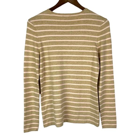 J. McLaughlin Poet Tan & Pink Stripe Modal Blend Long Sleeve Knit Sweater - Picture 3 of 7